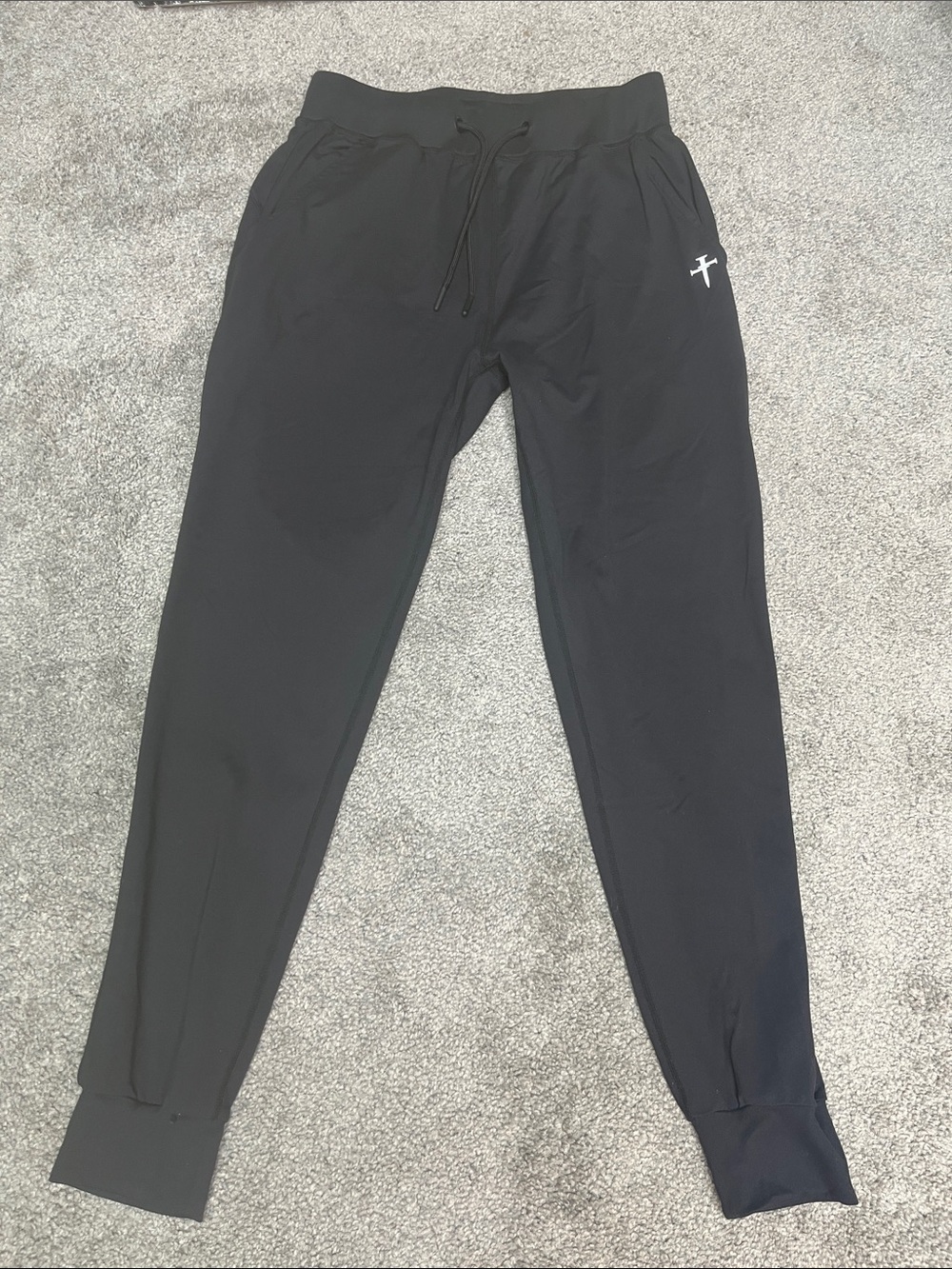 Women’s Black Track Joggers with Drawstring Waist